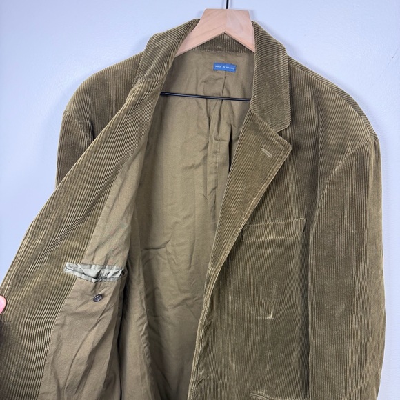 SOLD — Vintage Polo Ralph Lauren XL Olive Corduroy Blazer Coat Academia 90s - Picture 6 of 9